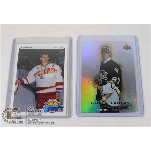 SIDNEY CROSBY & PAVEL BURE NHL ROOKIE CARD LOT