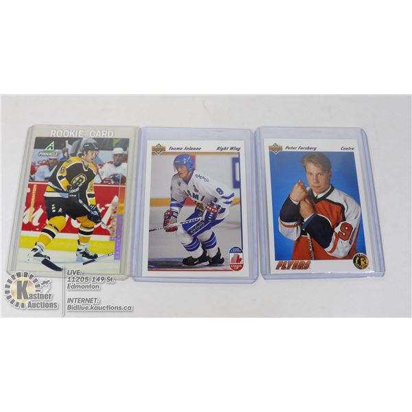 THORNTON, SELANNE, FORSBERG NHL CARD ROOKIE LOT