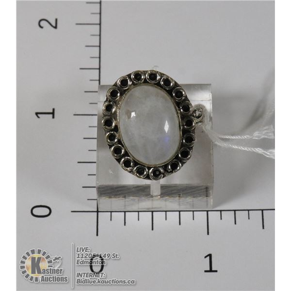 #114-MOONSTONE RING SIZE 9