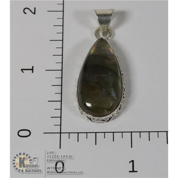 #249-FIRE LABRADORITE PENDANT