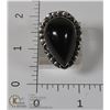 Image 1 : #143-BLACK OBSIDIAN RING SIZE 7.5