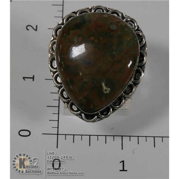 #119-OCEAN JASPER RING SIZE 10