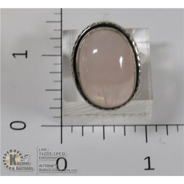 #140-PINK ROSE QUARTZ RING SIZE 7.75