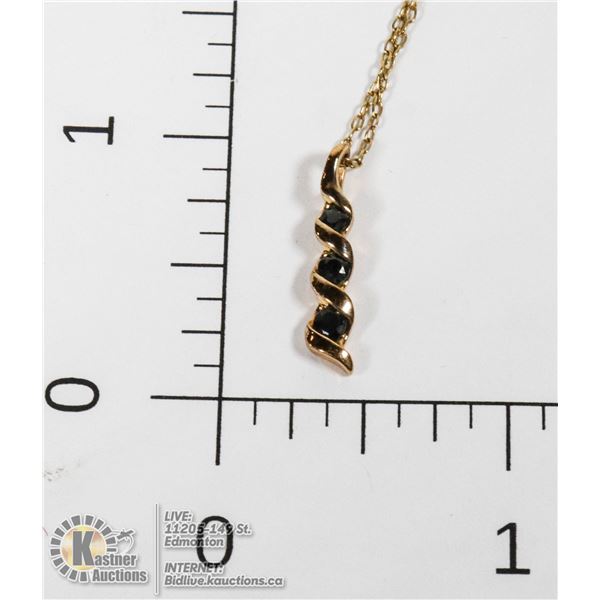 #162-BLUE TOPAZ PENDANT/ NECKLACE 18"