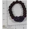 Image 1 : #283-PIXIU OBSIDIAN BEAD BRACELET 8"/ 12mm