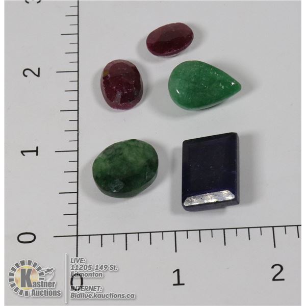 #105-RUBY/EMERALD/SAPPHIRE GEMSTONES 83.15ct