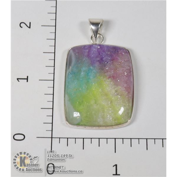 #242-RAINBOW SOLAR QUARTZ PENDANT