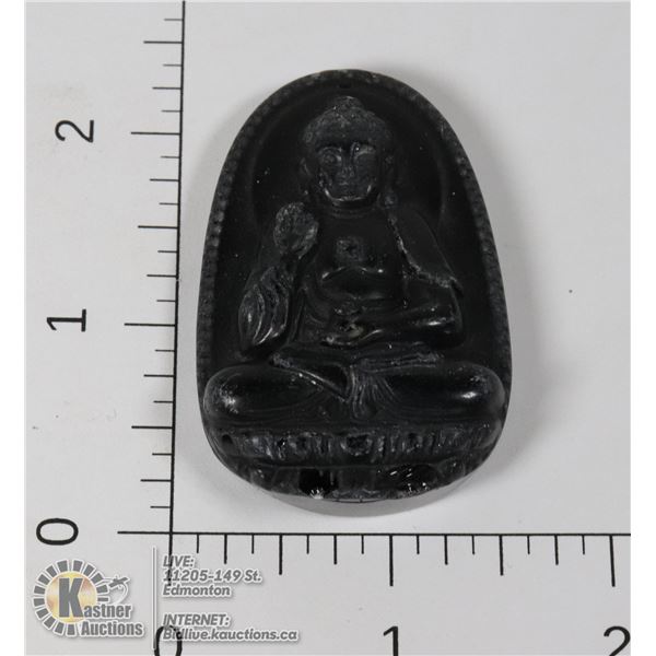 #279-NATURAL BLACK OBSIDIAN BUDDHA PENDANT
