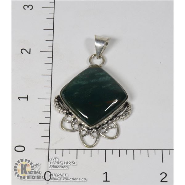 #218-INDIA BLOODSTONE PENDANT