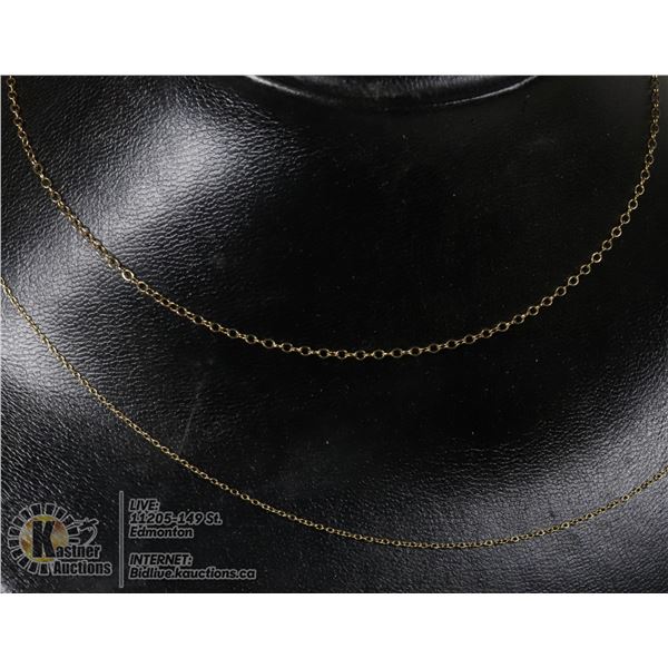 #179-STIRLING SILVER NECKLACE .925/ 2 pcs 18"