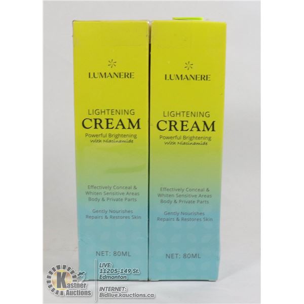 LOT OF 2 LUMINAIRE LIGHTENING CREAM, 80ML PER
