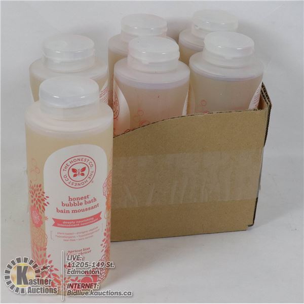 CASE OF 6 THE HONEST CO. APRICOT KISS BUBBLE BATH