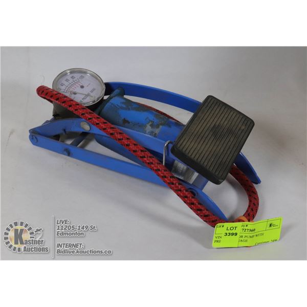 VINTAGE FOOR PUMP WITH PRESSURE GUAGE