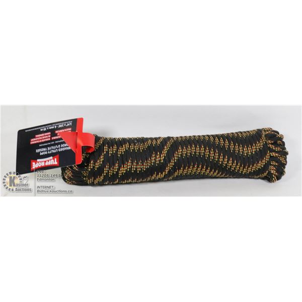 NEW 1/4" X 100' BRAIDED UTILITY ROPE