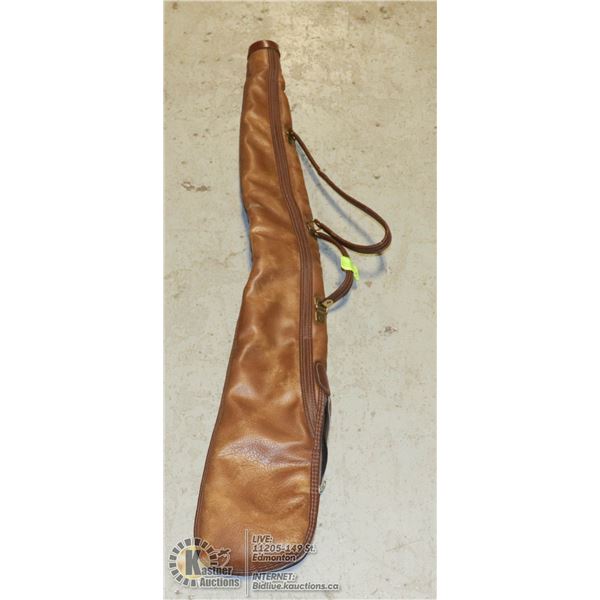 TWO-TONE BROWN LEATHER LINED RIFLE CASE WITH