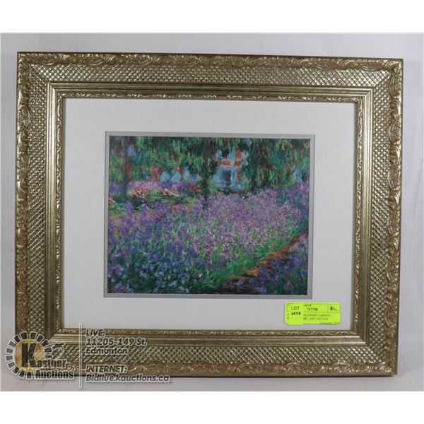 ANTIQUE GOLDTONE CARVED WOOD FRAME / ART. ESTATE