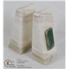 Image 1 : HEAVY MARBLE AND JADE BOOKENDS