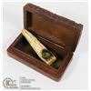 Image 1 : VINTAGE HAND CARVED BONE PIPE IN CARVED WOODEN
