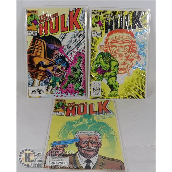 3 VINTAGE ASSTD INCREDIBLE HULK COMICS