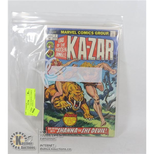3 ASSTD VINTAGE MARVEL COMICS KAZAR #2, GODZILLA