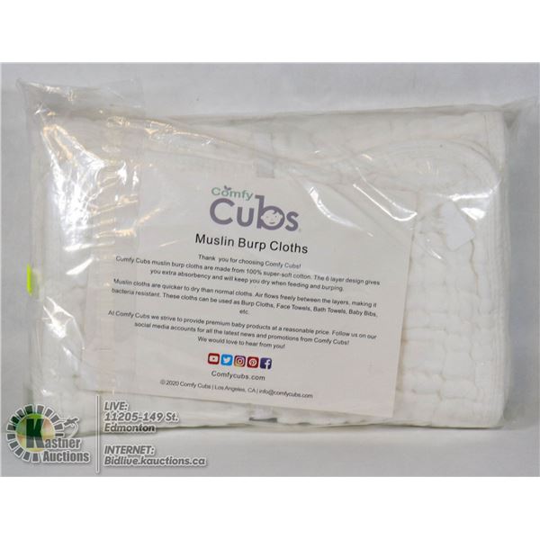 NEW 6PK OF COMFY CUBS MUSLIM BURP CLOTHS
