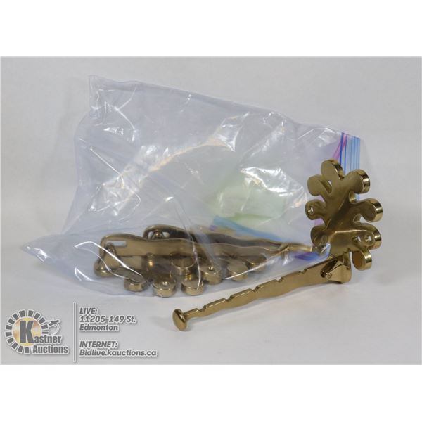 SET OF 3 BRASS PLANT HOOKS