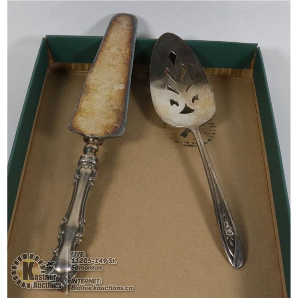 ANTIQUE CAKE SERVER AND PIE SERVER