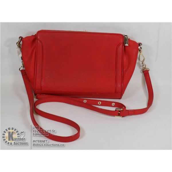 CHARLES & KEITH RED PURSE WITH SHOULD STRAP