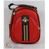 Image 1 : RED LEATHER BACKPACK STYLE PURSE