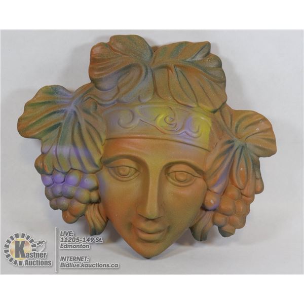 LARGE ART NOUVEAU FACE WALL PLAQUE