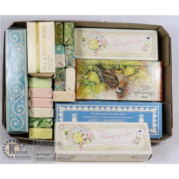 BOX OF VINTAGE AVON SOAPS