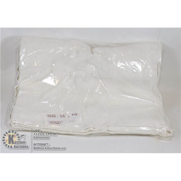 NEW BAG OF 12 WHITE PROFESSIONAL 100% COTTON