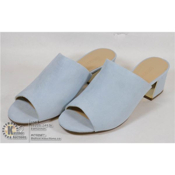 NEW EXPRESSION FAUX SUEDE OPEN-TOE BLUE