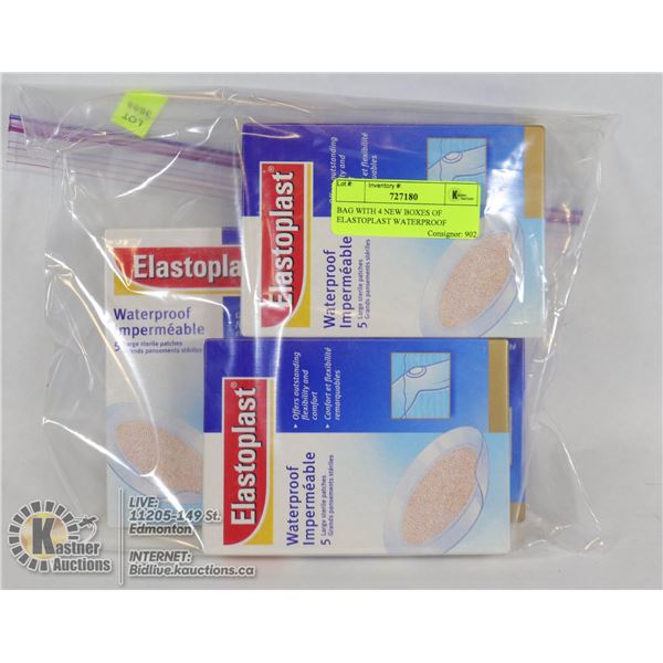 BAG WITH 4 NEW BOXES OF ELASTOPLAST WATERPROOF