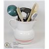 Image 1 : MADE IN ITALY SIGNED PITCHER W/UTENSILS