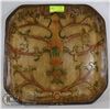 Image 1 : LARGE WOOD DECORATIVE PLATE, APPROX 20 X 20