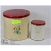Image 1 : VINTAGE METAL 2 KITCHEN CANISTERS