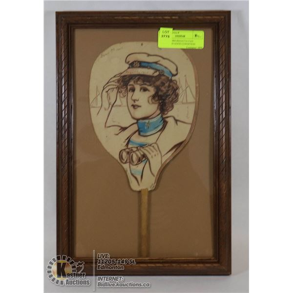 ANTIQUE 1904 REGATTA FAN (FRAMED IN GOOD CONDITION