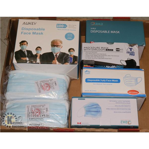 LARGE FLAT OF DISPOSABLE FACE MASKS