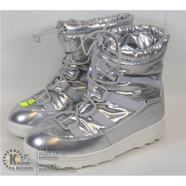 PAIR OF METALLIC PAMBAY ANKLE MOON BOOTS SIZE 38