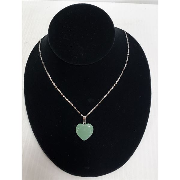 JADE STONE HEART NECKLACE