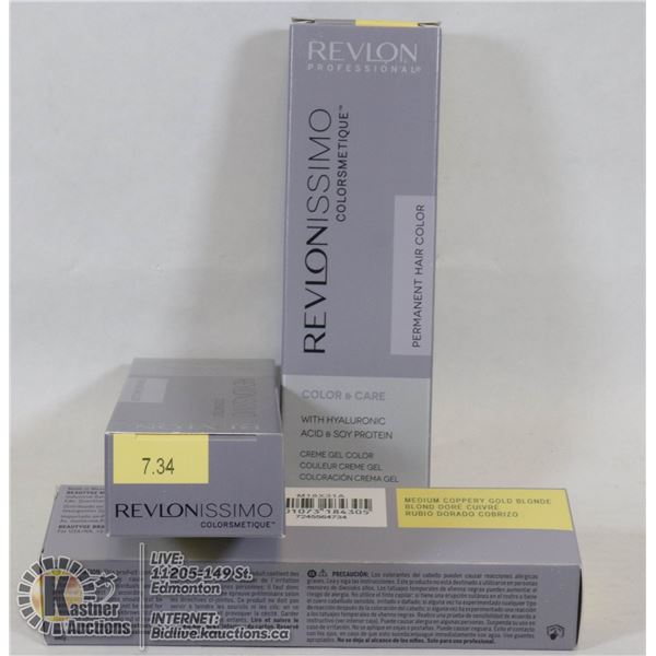 LOT OF 3 REVLONISSIMO PERMANENT HAIR COLOR