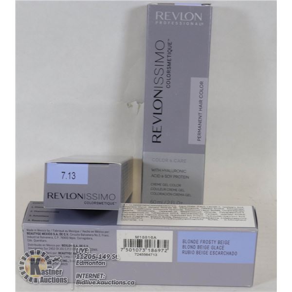 LOT OF 3 REVLONISSIMO PERMANENT HAIR COLOR