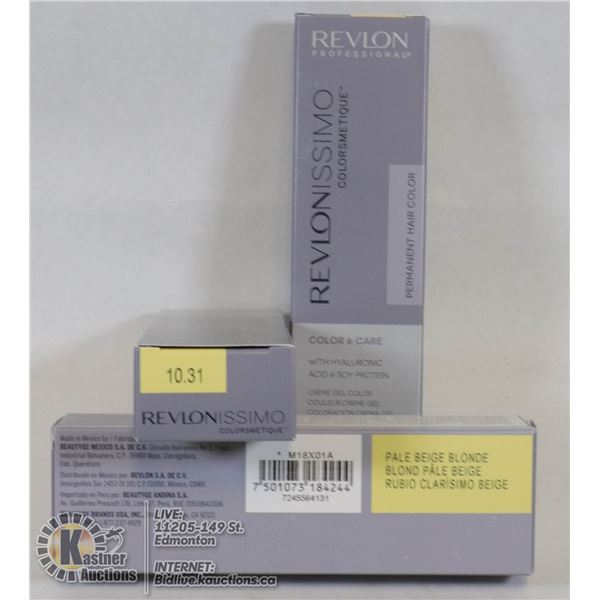 LOT OF 3 REVLONISSIMO PERMANENT HAIR COLOR