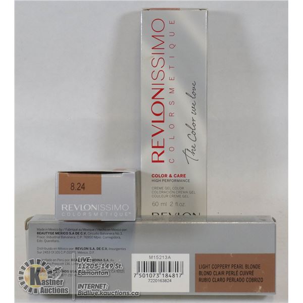 LOT OF 3 REVLONISSIMO PERMANENT HAIR COLOR