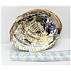 Image 1 : 7)  NATURAL ABALONE SHELL, MEASURES 3.25" X 4.5" WEIGHS 63 GRAMS.  COLLECTIBLES