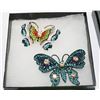 Image 1 : PAIR OF BUTTERFLY RHINESTONE BROOCHS