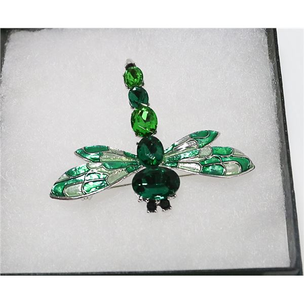 DRAGONFLY RHINESTONE BROOCH
