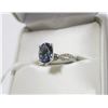 Image 1 : 2.18 CARAT OVAL TANZANITE AND DIAMOND RING -(1)