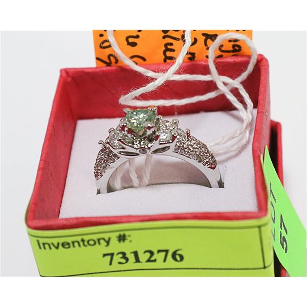 ENGAGEMENT RING. BLUE MOISSANITE CENTER NEW  (17)